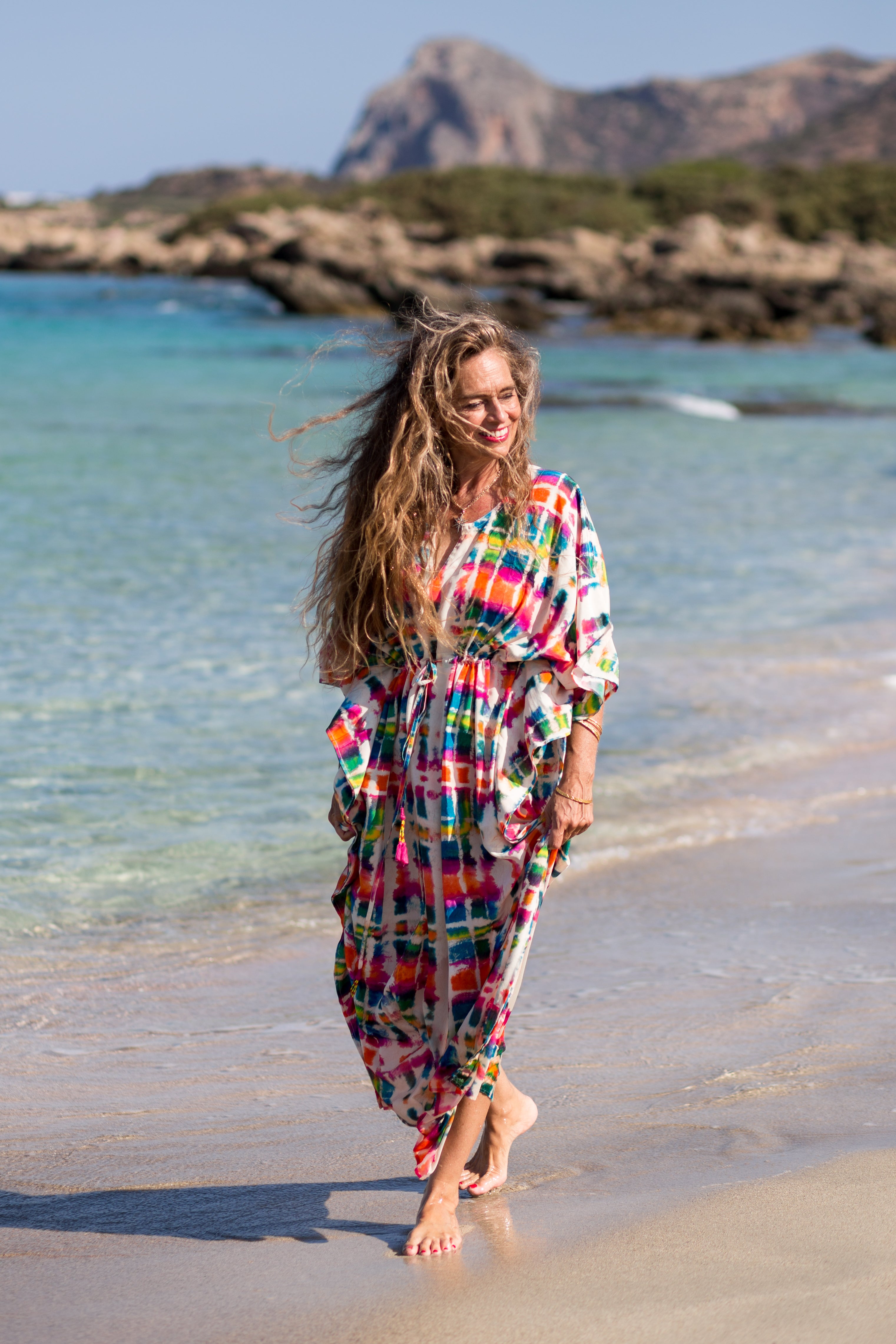 Allegria Italian Silk Maxi Kaftan Dress