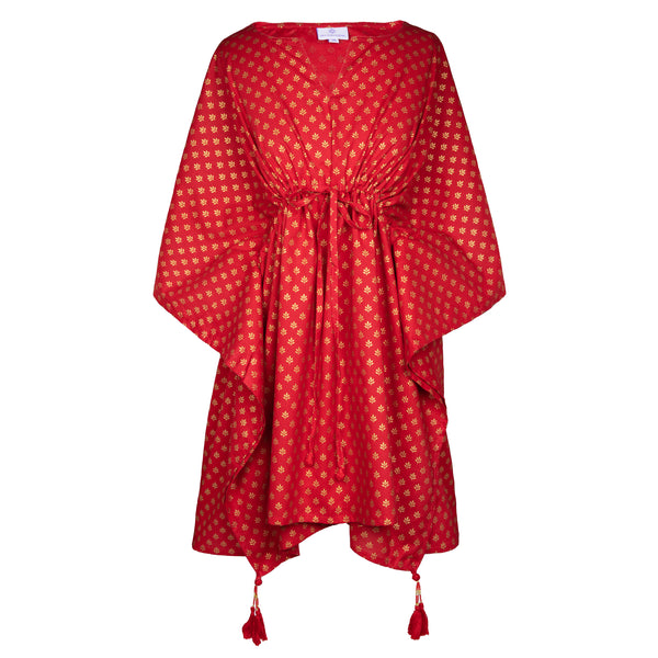 Royal Red Diana Short Kaftan